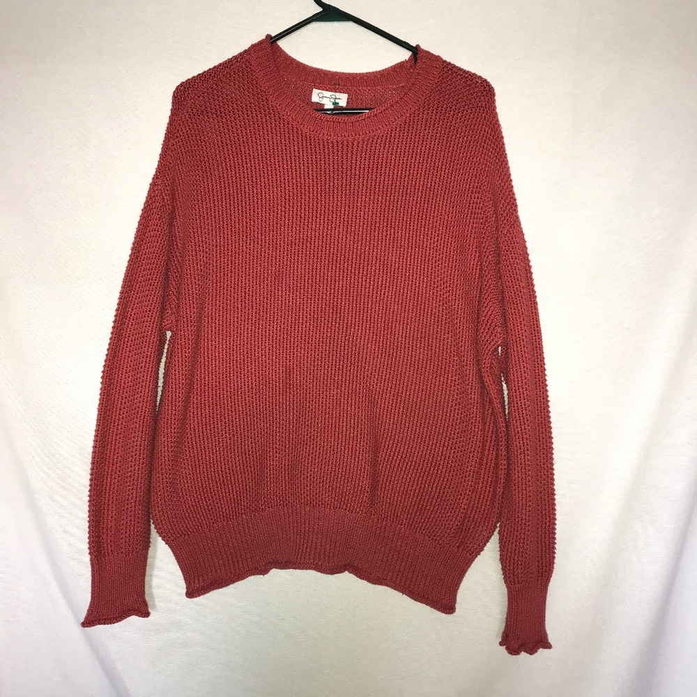 Red Knit Jessica Simpson Sweater-Sz XXL